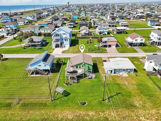 4211 San Jacinto Dr, Galveston, TX 77554 - drone / aerial view with a residential view and a water view