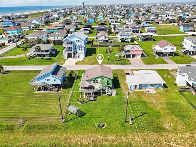 4211 San Jacinto Dr, Galveston, TX 77554 - drone / aerial view with a residential view and a water view