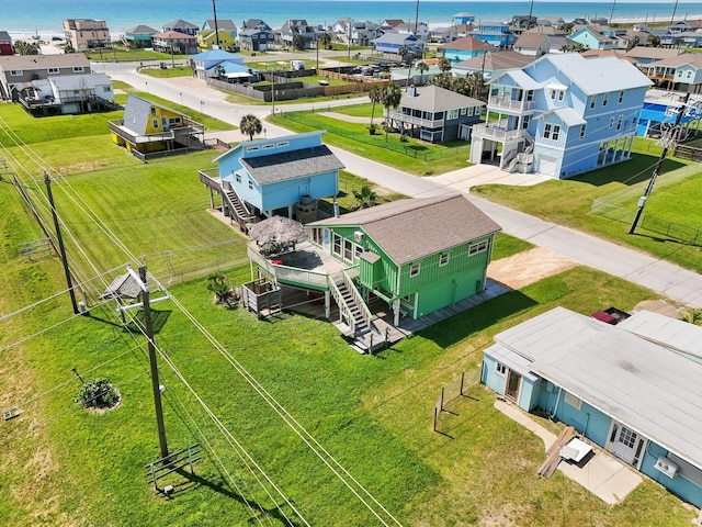 4211 San Jacinto Dr, Galveston, TX 77554 - bird's eye view featuring a water view and a residential view