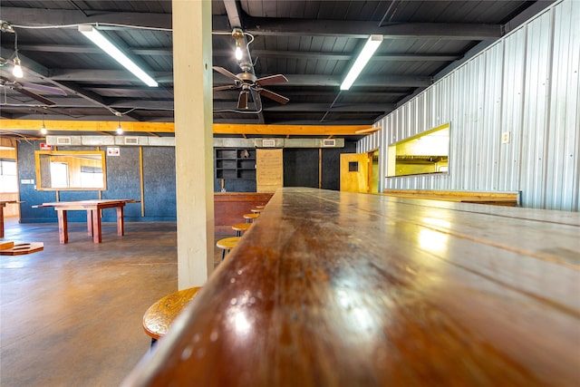 5606 S US Highway 77, Warda, TX 78960 - garage with a ceiling fan