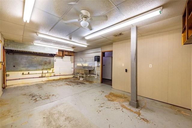 5606 S US Highway 77, Warda, TX 78960 - basement with visible vents and a ceiling fan