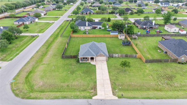 aerial view with a residential view