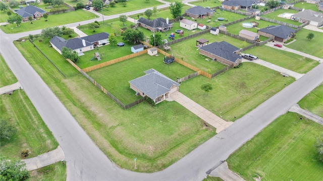 aerial view with a residential view