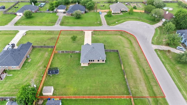 aerial view with a residential view