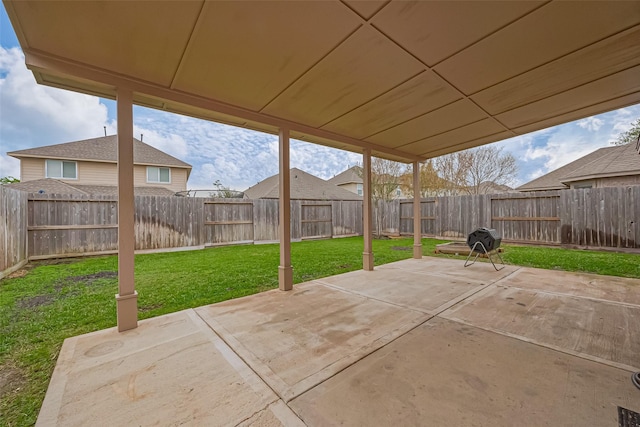 view of patio with a fenced backyard