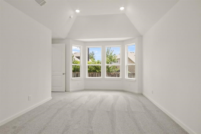 122 Canary Island Cir, Montgomery, TX 77316 - carpeted empty room featuring vaulted ceiling, baseboards, and recessed lighting