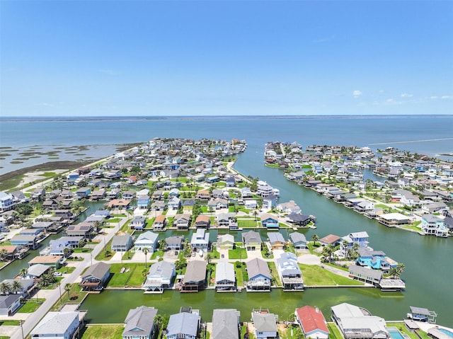 16605 Flounder Way, Jamaica Beach, TX 77554 - drone / aerial view featuring a residential view and a water view