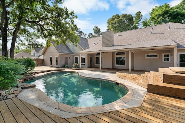 15680 Connie Ln, Montgomery, TX 77316 - outdoor pool featuring a deck and fence