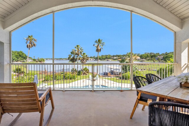 16059 Walden Rd, Conroe, TX 77356 - view of patio featuring a water view