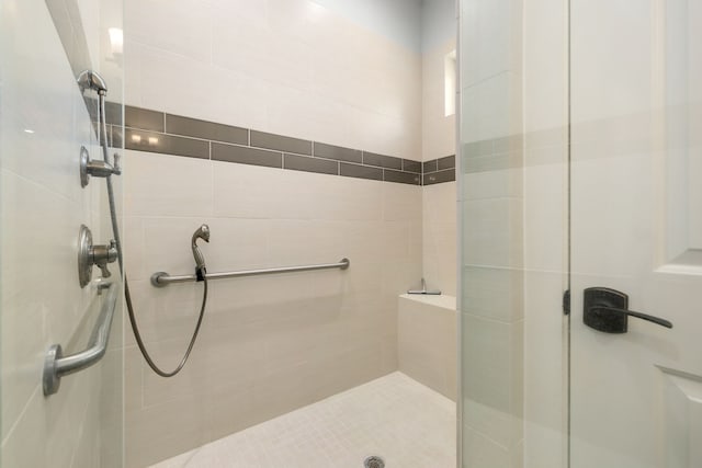 bathroom with a stall shower