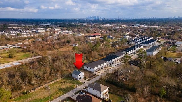 aerial view featuring a city view