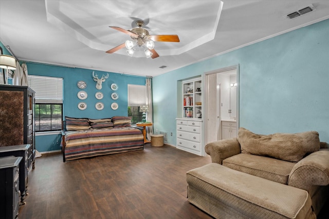 1492 Sleepy Hollow Ln, Canton, TX 75103 - bedroom with a raised ceiling, wood finished floors, and visible vents