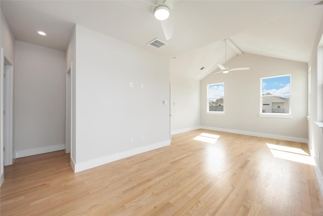 1810 Yates St, Houston, TX 77020 - additional living space with ceiling fan, light wood-type flooring, baseboards, and lofted ceiling