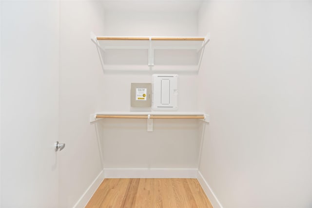 walk in closet featuring light wood-type flooring