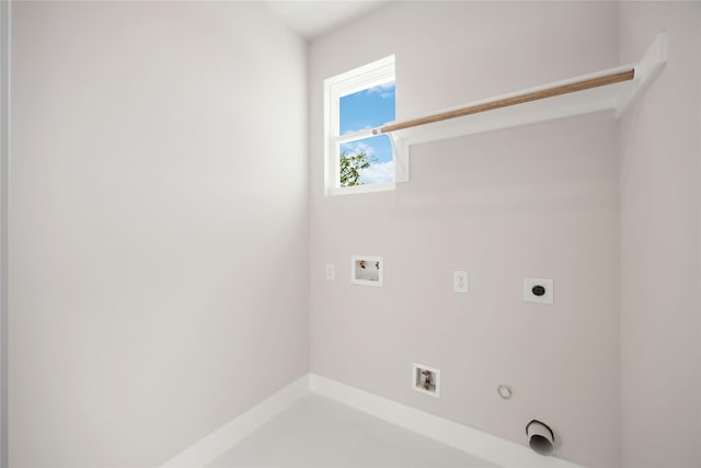 laundry area featuring electric dryer hookup, laundry area, hookup for a washing machine, and hookup for a gas dryer