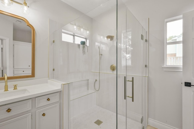 9834 E Shore Dr, Willis, TX 77318 - full bathroom with a shower stall and vanity