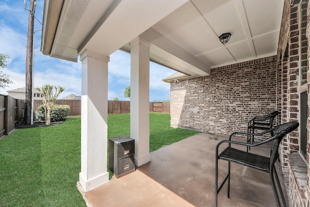view of patio with a fenced backyard