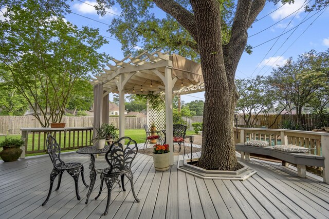 13018 Lentando Ln, Cypress, TX 77429 - wooden terrace featuring a pergola