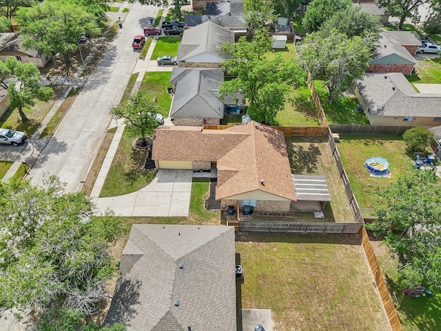 bird's eye view featuring a residential view
