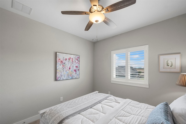 18611 Admiration Dr, Cypress, TX 77433 - bedroom with ceiling fan, baseboards, visible vents, and carpet