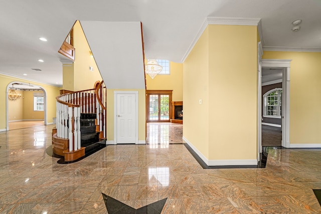 1002 Island Vw, League City, TX 77565 - entryway with baseboards, a healthy amount of sunlight, and stairs