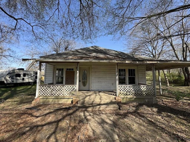 bungalow-style home with a porch