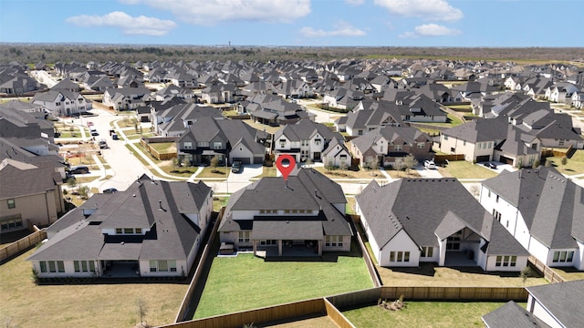 drone / aerial view with a residential view