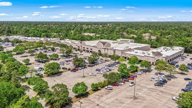 bird's eye view of a heavily wooded area