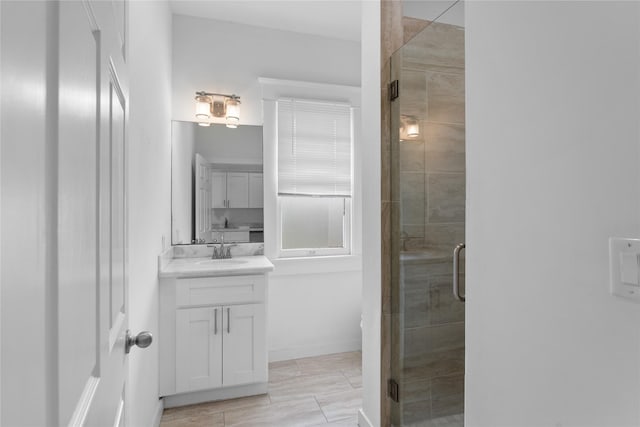 720 W Alabama St, Houston, TX 77006 - bathroom featuring vanity and a shower stall