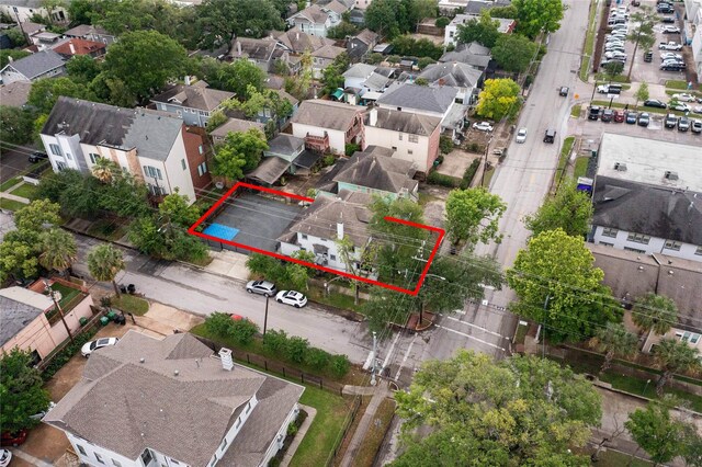 720 W Alabama St, Houston, TX 77006 - aerial perspective of suburban area with property parcel outlined