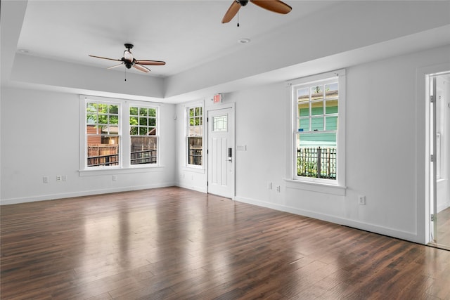 720 W Alabama St, Houston, TX 77006 - spare room featuring ceiling fan, wood finished floors, and a raised ceiling