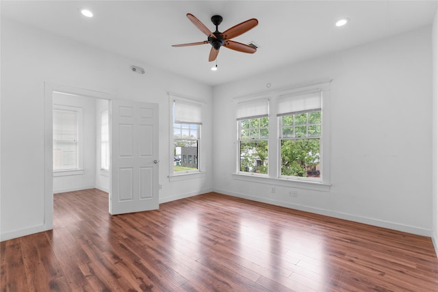 720 W Alabama St, Houston, TX 77006 - unfurnished room featuring ceiling fan, wood finished floors, and recessed lighting