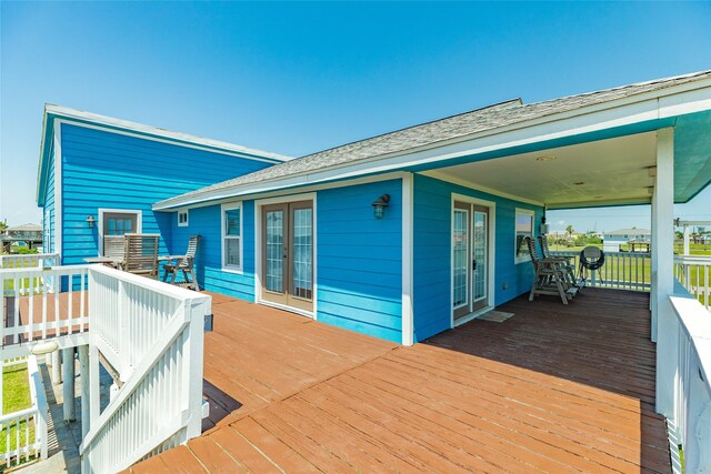 4025 6th St, Galveston, TX 77554 - deck with french doors