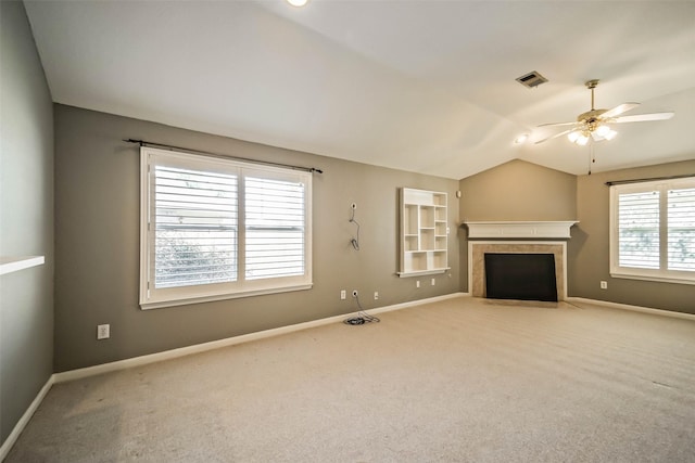10314 Friars Hl, Houston, TX 77070 - unfurnished living room featuring ceiling fan, baseboards, visible vents, and carpet