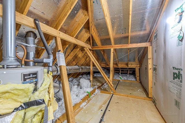 view of unfinished attic