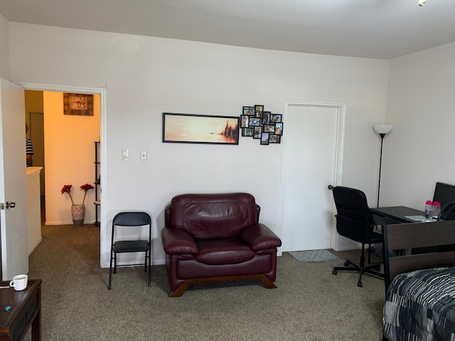 view of carpeted office space