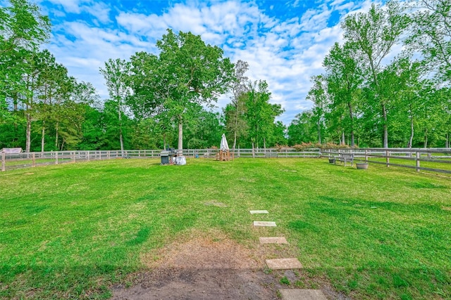 view of yard with fence