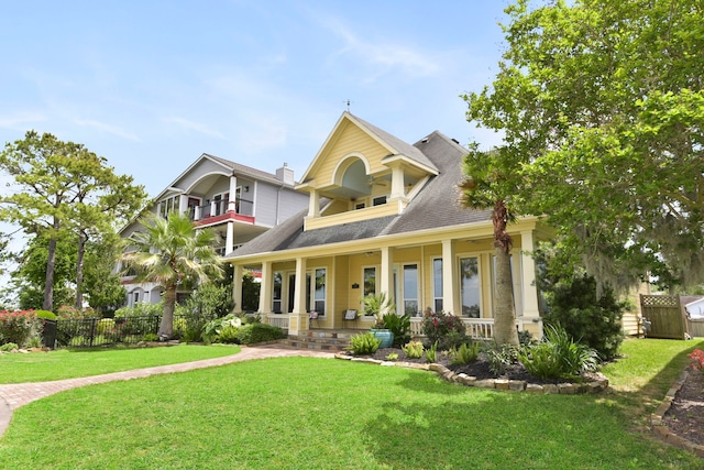 1207 N Shore Dr, Clear Lake Shores, TX 77565 - view of front of house with a porch and a shingled roof