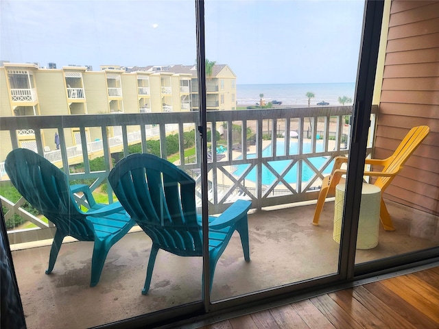 balcony with a water view