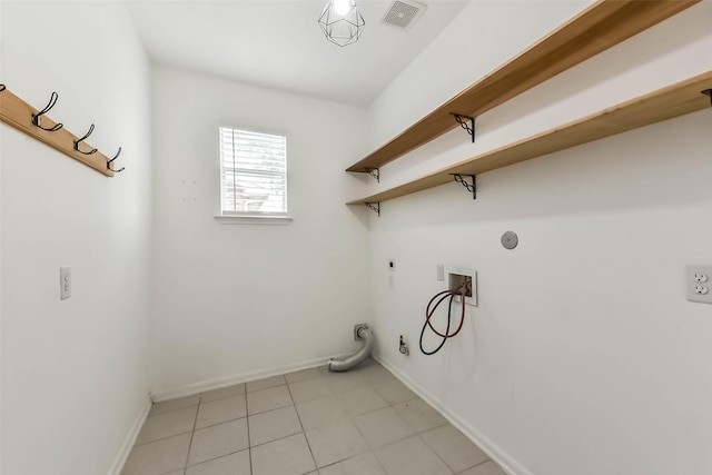 laundry room with hookup for an electric dryer, visible vents, washer hookup, hookup for a gas dryer, and laundry area