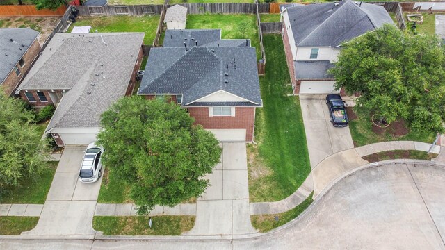bird's eye view featuring a residential view