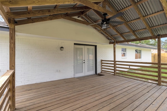 5 Skylark St, Dayton, TX 77535 - deck featuring ceiling fan and french doors