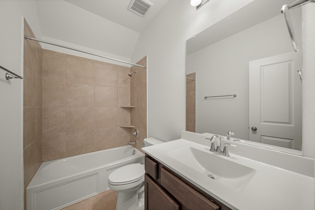 1706 Country Air Ln, Missouri City, TX 77459 - full bath with visible vents, vanity, washtub / shower combination, and toilet