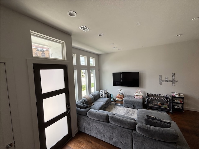 2409 Webster St, Houston, TX 77003 - living area with wood finished floors and recessed lighting