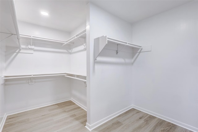walk in closet featuring wood finished floors