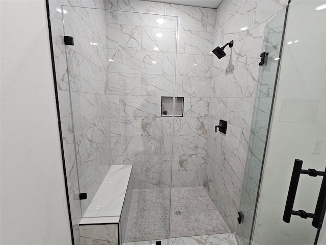 8131 Woodward St, Houston, TX 77051 - bathroom featuring a marble finish shower