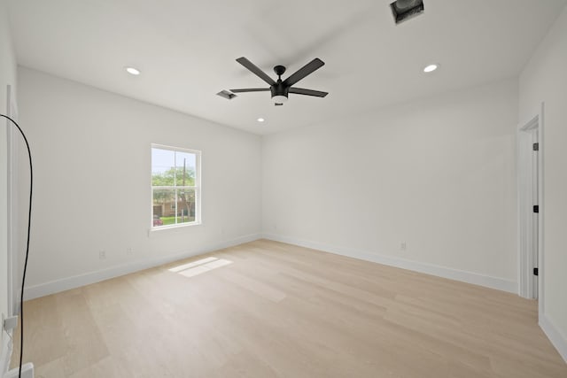 8131 Woodward St, Houston, TX 77051 - unfurnished bedroom featuring light wood-type flooring, recessed lighting, and a ceiling fan