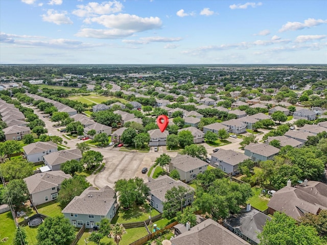 aerial view with a residential view