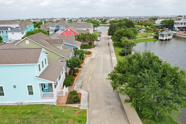 6 Compass Cir, Galveston, TX 77554 - birds eye view of property with a residential view and a water view