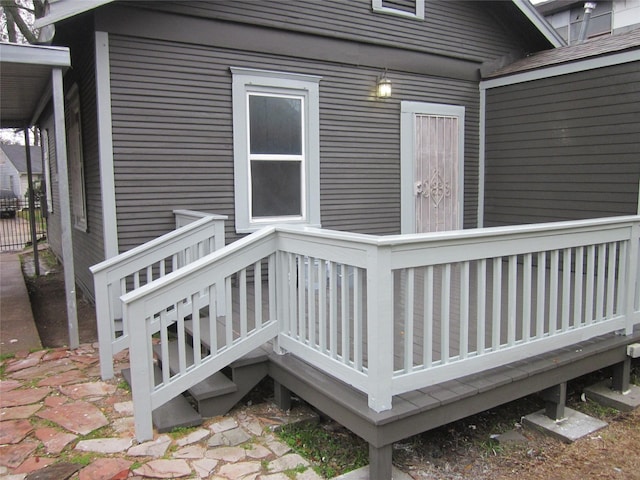exterior space featuring a wooden deck